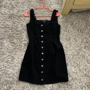 Corduroy black button up dress